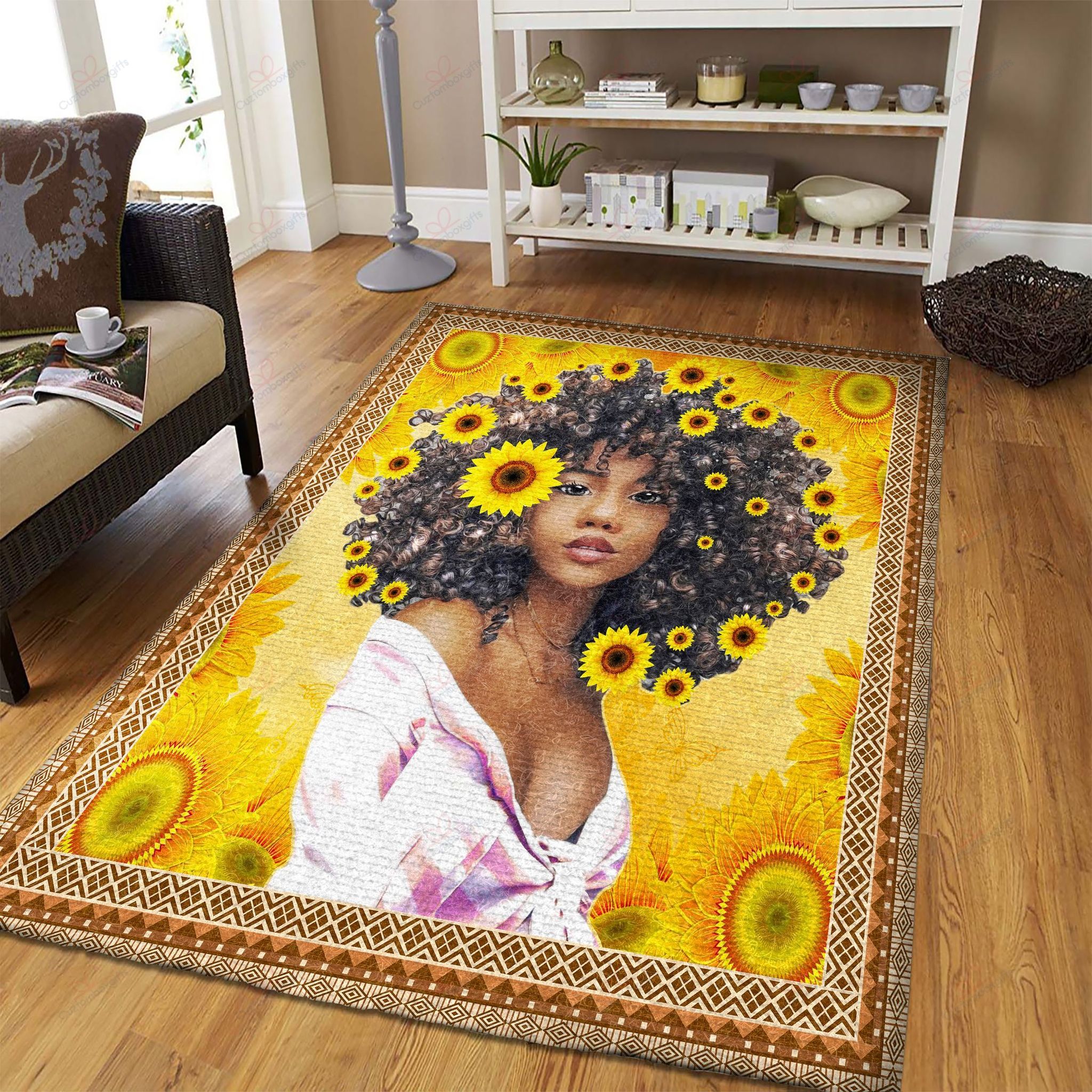 Black Woman Sunflower Rug Sport Decor Gift Floor Decor Living Room Carpet Rug Area Rug - 3914f2d1ea22 Black Woman Sunflower Rug Sport Decor Gift Floor Decor Living Room Carpet Rug Area Rug - 3914f2d1ea22