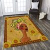 Black Woman Sunflowers Rug Sport Decor Gift Floor Decor Living Room Carpet Rug Area Rug - 90661e71842a