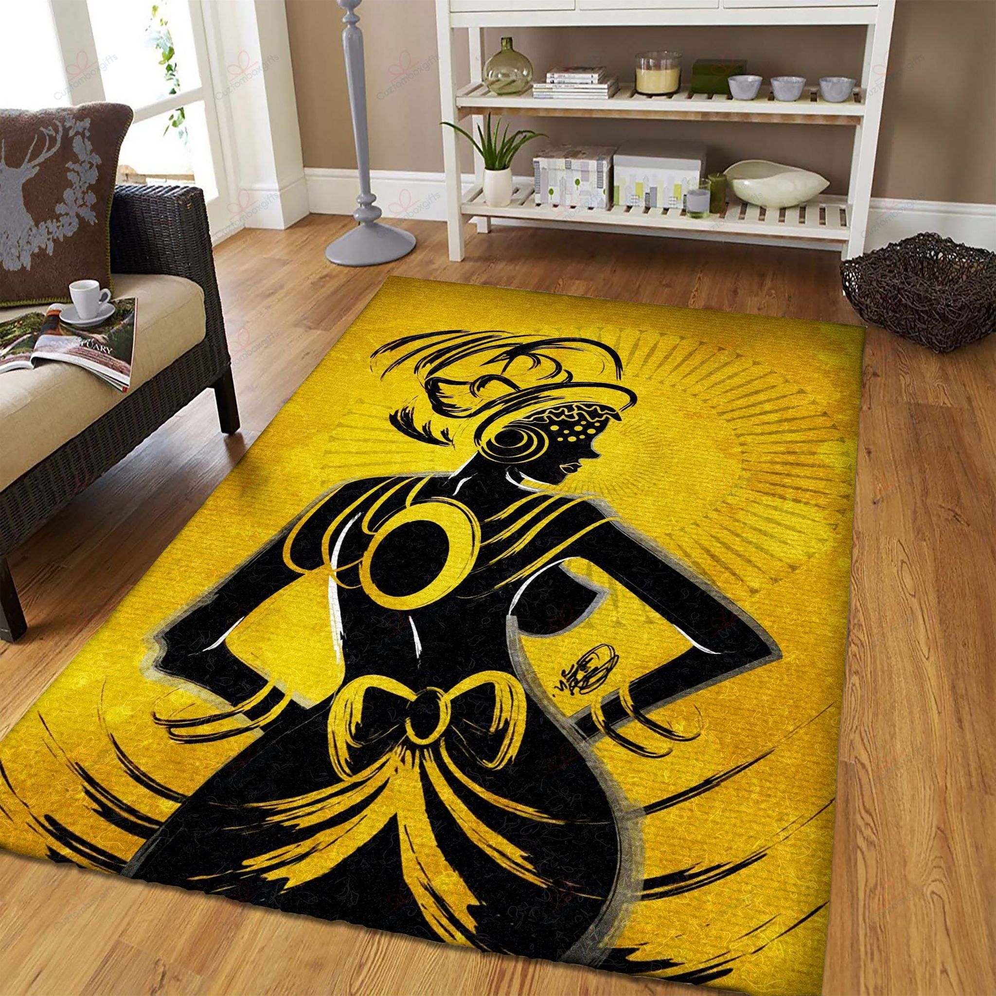 Black Woman Yellow Art Rug Sport Decor Gift Floor Decor Living Room Carpet Rug Area Rug - f16306cedb6e Black Woman Yellow Art Rug Sport Decor Gift Floor Decor Living Room Carpet Rug Area Rug - f16306cedb6e