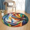 Black Women And Child Round Carpet Floor Rug Living Room Bedroom Decor Round Area Rug Carpet
