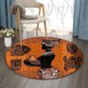Black Women Round Carpet Floor Rug Living Room Bedroom Decor Round Area Rug Carpet