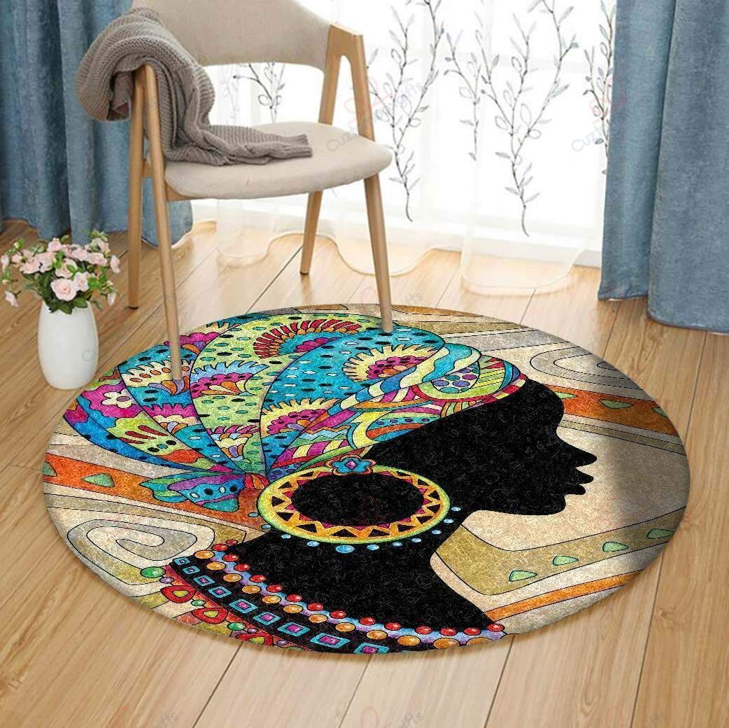 Black Women Round Carpet Floor Rug Living Room Bedroom Decor Round Area Rug Carpet Black Women Round Carpet Floor Rug Living Room Bedroom Decor Round Area Rug Carpet