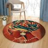 Black Women Round Carpet Floor Rug Living Room Bedroom Decor Round Area Rug Carpet