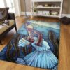 Black Women With Sea Snail Rug Sport Decor Gift Floor Decor Living Room Carpet Rug Area Rug - 2f2c23e7a100