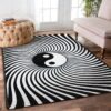 Black Yinyang Rug Sport Decor Gift Floor Decor Living Room Carpet Rug Area Rug - f7d245298cc0