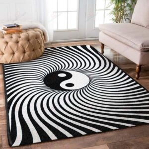 Black Yinyang Rug Sport Decor Gift Floor Decor Living Room Carpet Rug Area Rug - f7d245298cc0