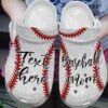 Bling Bling Baseball Vector Shoes Crocs Clog For Batter Girl-Baseball Mom Shoes Crocbland Clog For Women Daughter