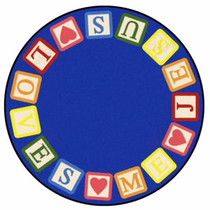Blocks Of Love Round Carpet Floor Rug Living Room Bedroom Decor Round Area Rug Carpet