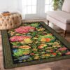 Blooming Flower Green Rug Sport Decor Gift Floor Decor Living Room Carpet Rug Area Rug - 6aee47e15184