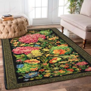 Blooming Flower Green Rug Sport Decor Gift Floor Decor Living Room Carpet Rug Area Rug - 6aee47e15184