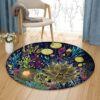 Blooming Flower Round Carpet Floor Rug Living Room Bedroom Decor Round Area Rug Carpet