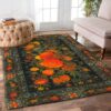 Blooming Flower Orange Rug Sport Decor Gift Floor Decor Living Room Carpet Rug Area Rug - 16747c191160