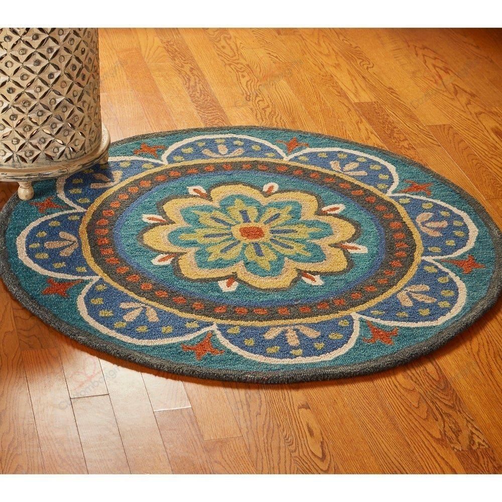 Blooming Medallion Round Carpet Floor Rug Living Room Bedroom Decor Round Area Rug Carpet Blooming Medallion Round Carpet Floor Rug Living Room Bedroom Decor Round Area Rug Carpet