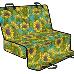 Blooming Sunflower Pattern Print Pet Car Back Seat Cover - ce2b08539400