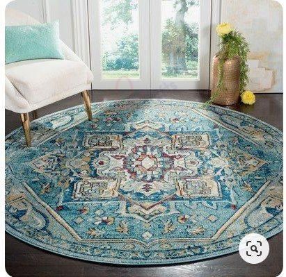 Bloomsbury Market Mcintosh Blue Round Carpet Floor Rug Living Room Bedroom Decor Round Area Rug Carpet Bloomsbury Market Mcintosh Blue Round Carpet Floor Rug Living Room Bedroom Decor Round Area Rug Carpet
