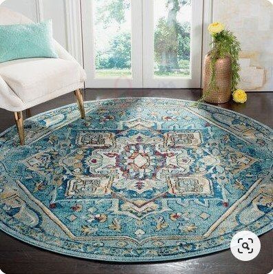 Bloomsbury Market Mcintosh Blue Round Carpet Floor Rug Living Room Bedroom Decor Round Area Rug Carpet Bloomsbury Market Mcintosh Blue Round Carpet Floor Rug Living Room Bedroom Decor Round Area Rug Carpet