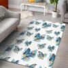 Blossom Blue Butterfly Pattern Rug Sport Decor Gift Floor Decor Living Room Carpet Rug Area Rug - f61eed5d7618