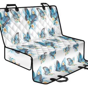 Blossom Blue Butterfly Pattern Print Pet Car Back Seat Cover - 689c4060c83f