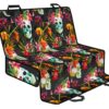 Blossom Flowers Skull Pattern Print Pet Car Back Seat Cover - 54595241886e