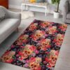 Blossom Peony Skull Pattern Rug Sport Decor Gift Floor Decor Living Room Carpet Rug Area Rug - 33de34b5f0b8