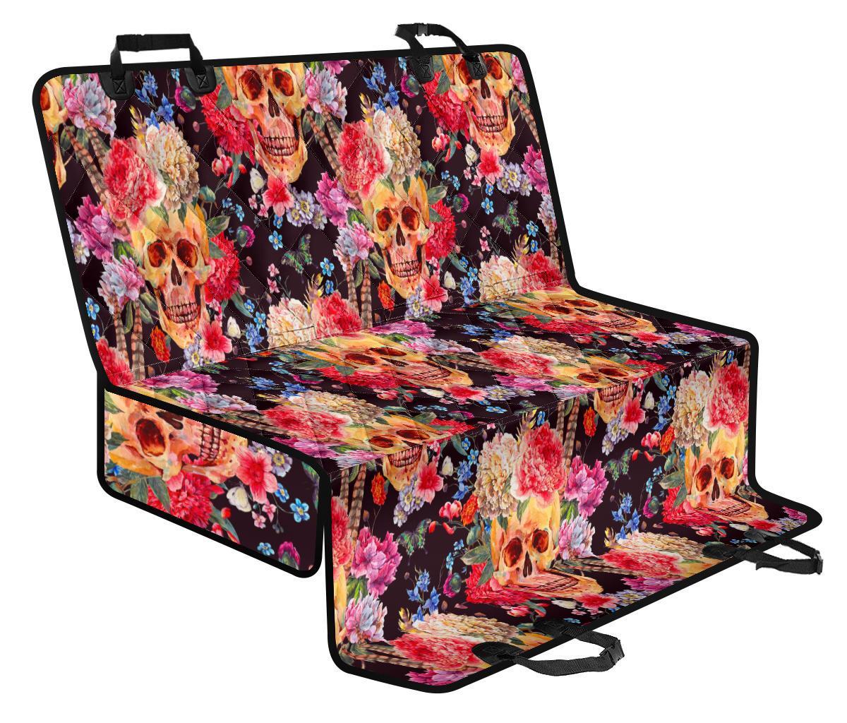 Blossom Peony Skull Pattern Print Pet Car Back Seat Cover - 718676ec9d4a Blossom Peony Skull Pattern Print Pet Car Back Seat Cover - 718676ec9d4a