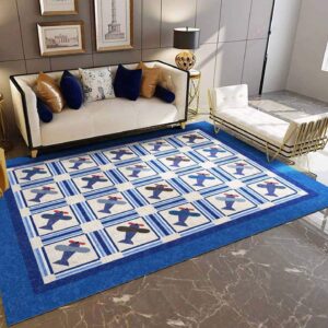Blue Airplane Rug Sport Decor Gift Floor Decor Living Room Carpet Rug Area Rug - 878ba90b729e