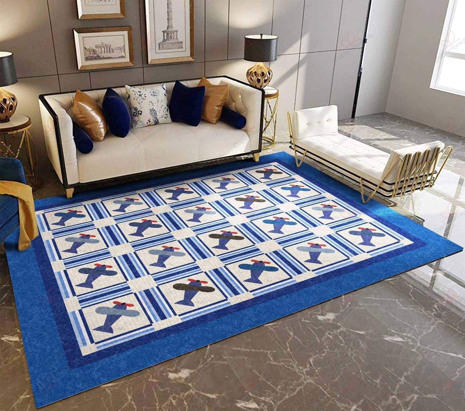 Blue Airplane Rug Sport Decor Gift Floor Decor Living Room Carpet Rug Area Rug - 878ba90b729e Blue Airplane Rug Sport Decor Gift Floor Decor Living Room Carpet Rug Area Rug - 878ba90b729e