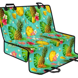 Blue Aloha Pineapple Pattern Print Pet Car Back Seat Cover - 8785e1eb6e61