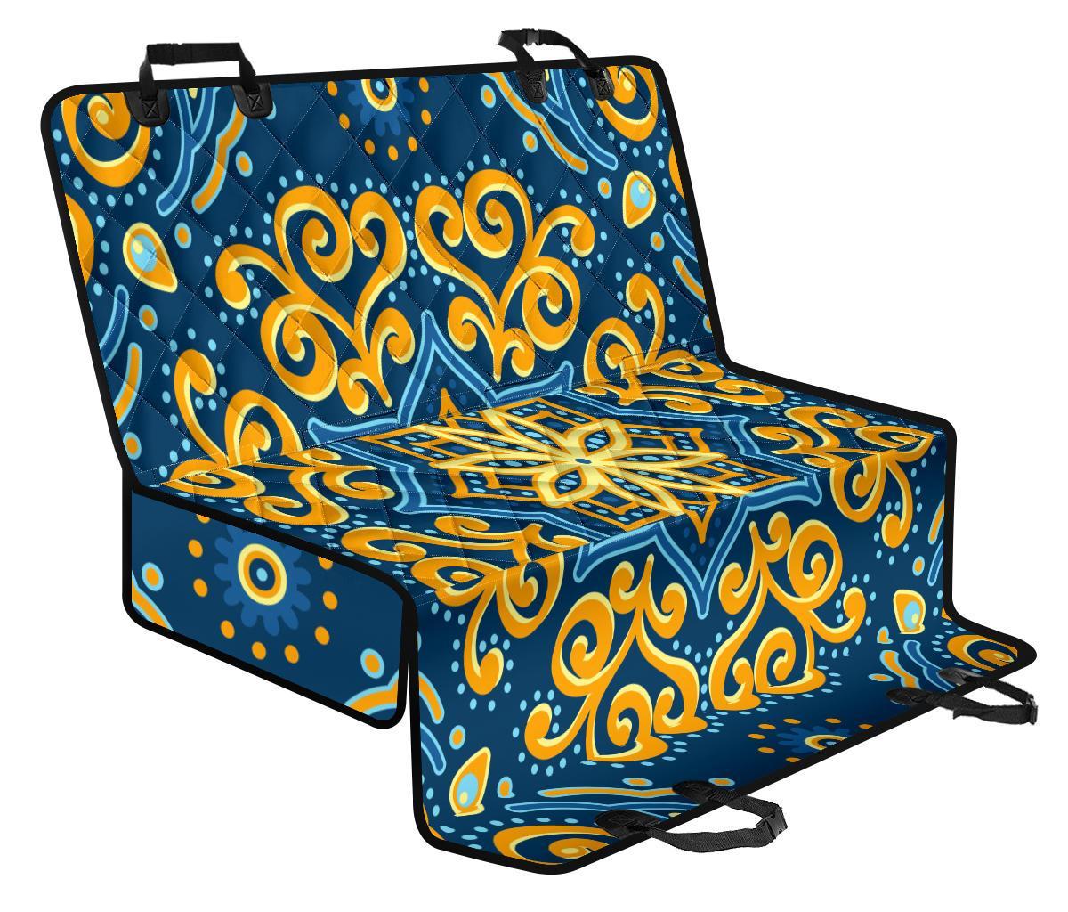 Blue And Gold Bohemian Mandala Print Pet Car Back Seat Cover - 0a1be42f8ead Blue And Gold Bohemian Mandala Print Pet Car Back Seat Cover - 0a1be42f8ead
