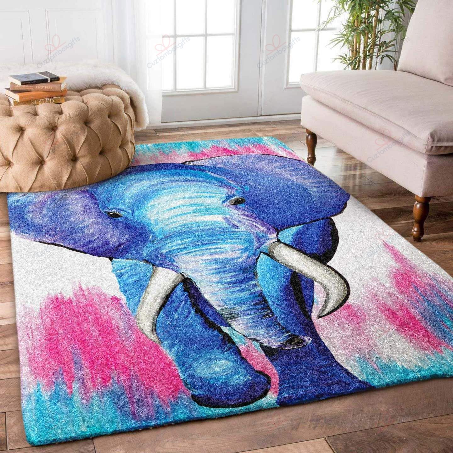 Blue And Pink Elephant Rug Sport Decor Gift Floor Decor Living Room Carpet Rug Area Rug - 730922000000 Blue And Pink Elephant Rug Sport Decor Gift Floor Decor Living Room Carpet Rug Area Rug - 730922000000