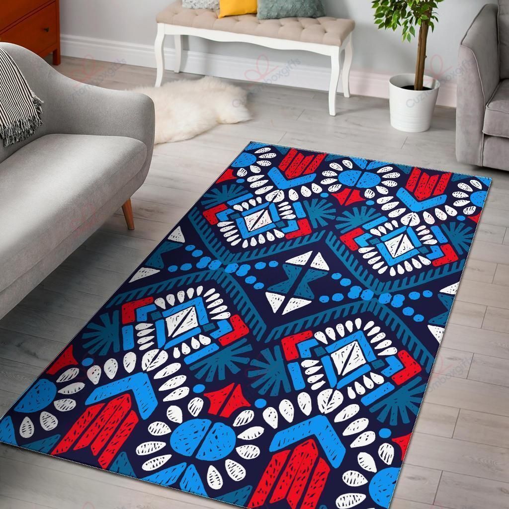 Blue And Red Aztec Pattern Rug Sport Decor Gift Floor Decor Living Room Carpet Rug Area Rug - de014e584a5f Blue And Red Aztec Pattern Rug Sport Decor Gift Floor Decor Living Room Carpet Rug Area Rug - de014e584a5f