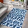 Blue And White Aztec Pattern Rug Sport Decor Gift Floor Decor Living Room Carpet Rug Area Rug - 93e11126b308