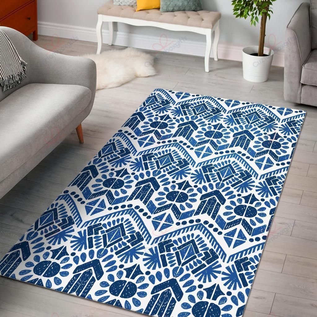 Blue And White Aztec Pattern Rug Sport Decor Gift Floor Decor Living Room Carpet Rug Area Rug - 93e11126b308 Blue And White Aztec Pattern Rug Sport Decor Gift Floor Decor Living Room Carpet Rug Area Rug - 93e11126b308