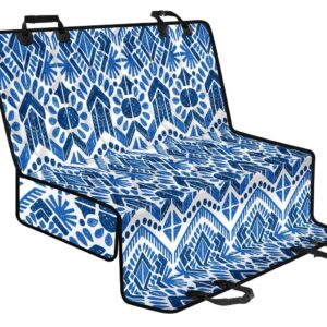 Blue And White Aztec Pattern Print Pet Car Back Seat Cover - dc4218bb882f