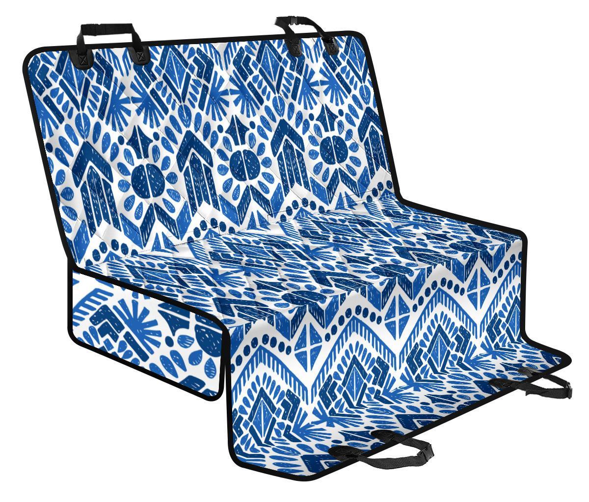 Blue And White Aztec Pattern Print Pet Car Back Seat Cover - dc4218bb882f Blue And White Aztec Pattern Print Pet Car Back Seat Cover - dc4218bb882f