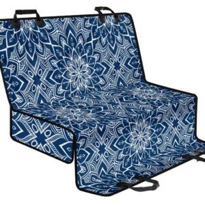 Blue And White Bohemian Mandala Print Pet Car Back Seat Cover - 2d1ba97ab5b5