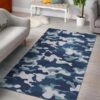 Blue And White Camouflage Rug Sport Decor Gift Floor Decor Living Room Carpet Rug Area Rug - 9d41037527d0