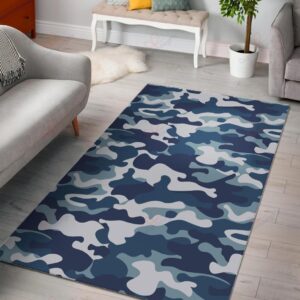 Blue And White Camouflage Rug Sport Decor Gift Floor Decor Living Room Carpet Rug Area Rug - 9d41037527d0