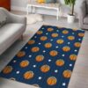 Blue Basketball Pattern Rug Sport Decor Gift Floor Decor Living Room Carpet Rug Area Rug - 255dec0c2d54