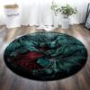 Blue Bat Round Carpet Floor Rug Living Room Bedroom Decor Round Area Rug Carpet