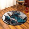 Blue Bird 1 Round Carpet Floor Rug Living Room Bedroom Decor Round Area Rug Carpet