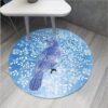 Blue Bird Round Carpet Floor Rug Living Room Bedroom Decor Round Area Rug Carpet