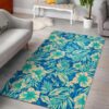 Blue Blossom Tropical Pattern Rug Sport Decor Gift Floor Decor Living Room Carpet Rug Area Rug - c62d691133c7