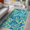 Blue Blossom Tropical Pattern Rug Sport Decor Gift Floor Decor Living Room Carpet Rug Area Rug - 301024cb02c0