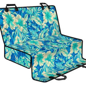 Blue Blossom Tropical Pattern Print Pet Car Back Seat Cover - 421bb28c29f1