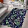 Blue Bohemian Paisley Pattern Rug Sport Decor Gift Floor Decor Living Room Carpet Rug Area Rug - 13a30dfa3d73