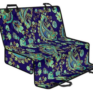 Blue Bohemian Paisley Pattern Print Pet Car Back Seat Cover - 5d6732a2ad50