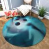 Blue Bowling Ball Round Carpet Floor Rug Living Room Bedroom Decor Round Area Rug Carpet