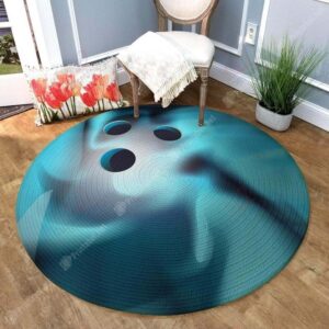 Blue Bowling Ball Round Carpet Floor Rug Living Room Bedroom Decor Round Area Rug Carpet