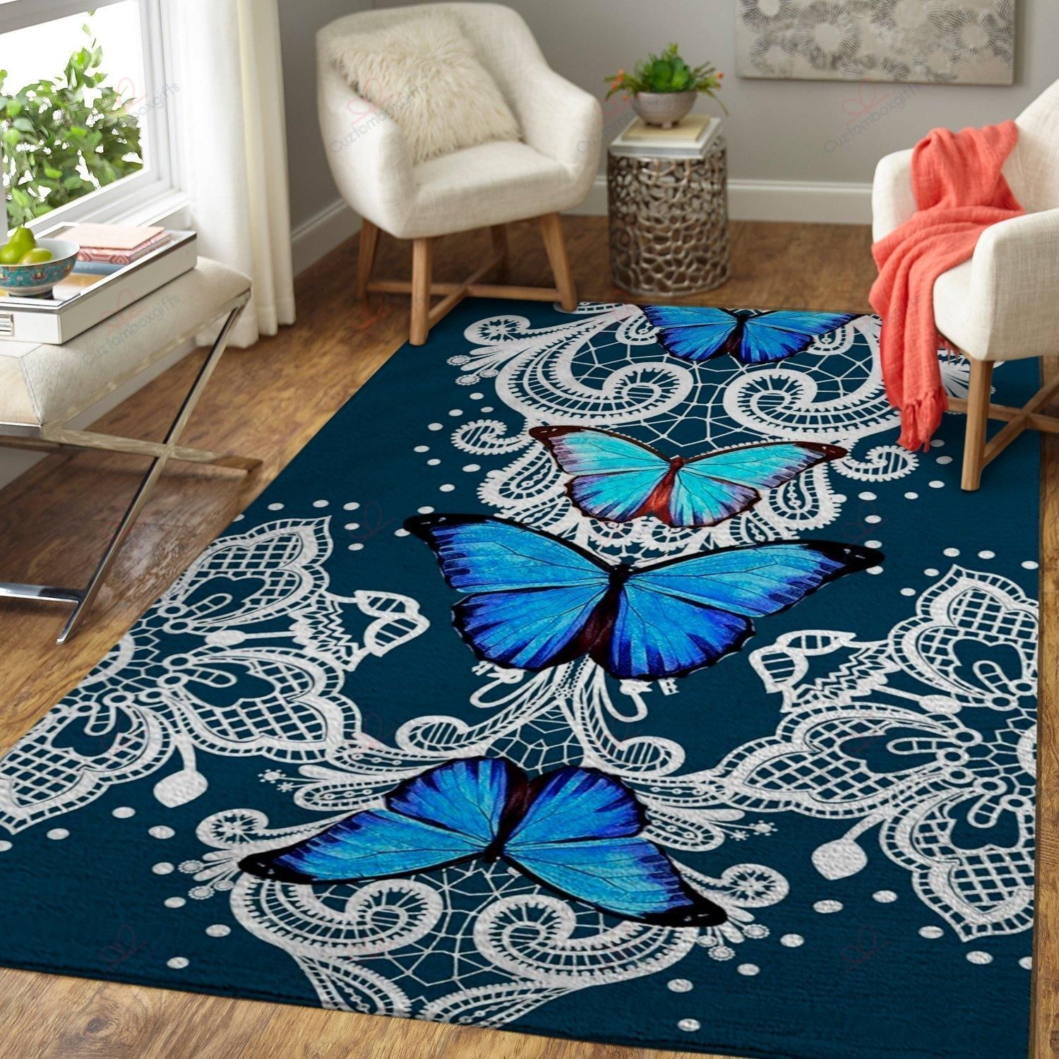 Blue Butterflies Detailed Rug Sport Decor Gift Floor Decor Living Room Carpet Rug Area Rug - 59fe1a4273e4 Blue Butterflies Detailed Rug Sport Decor Gift Floor Decor Living Room Carpet Rug Area Rug - 59fe1a4273e4